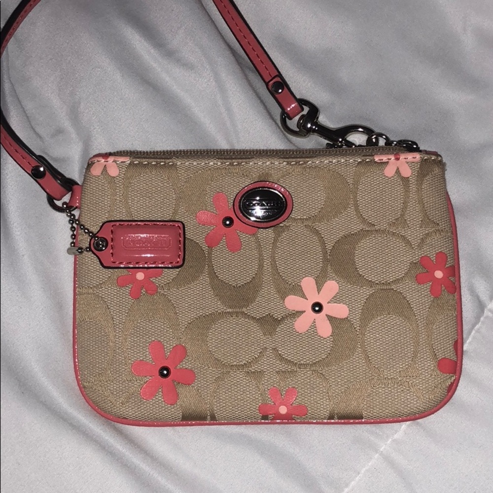 COACH flower pattern wristlet BRAND NEW!